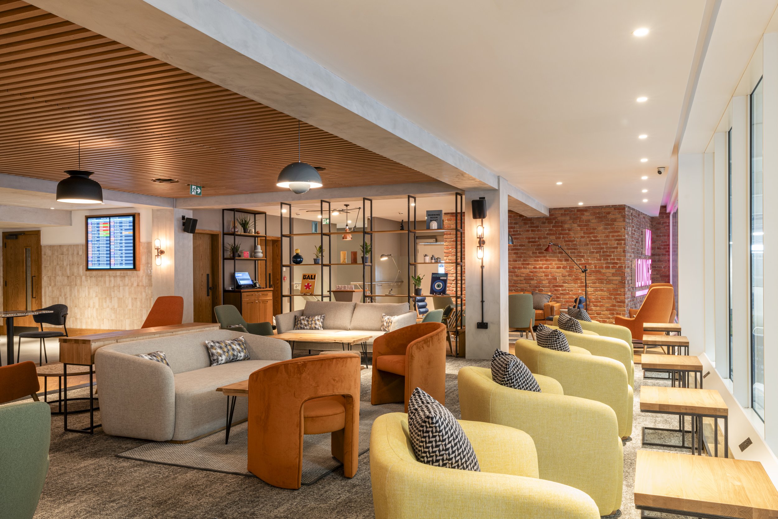 Airport lounge interior design photography London