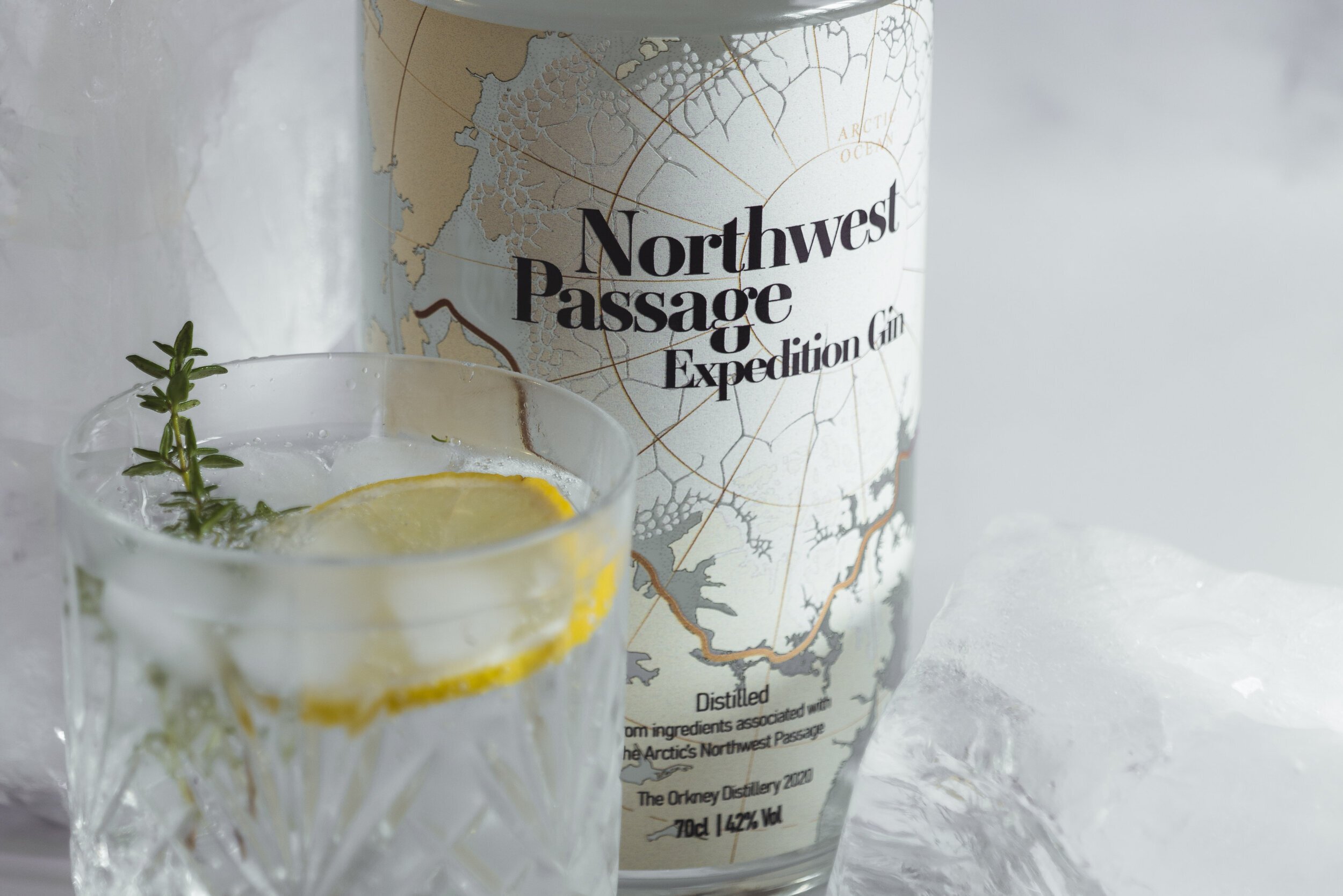 Northwest Passage Gin bottle product photography London