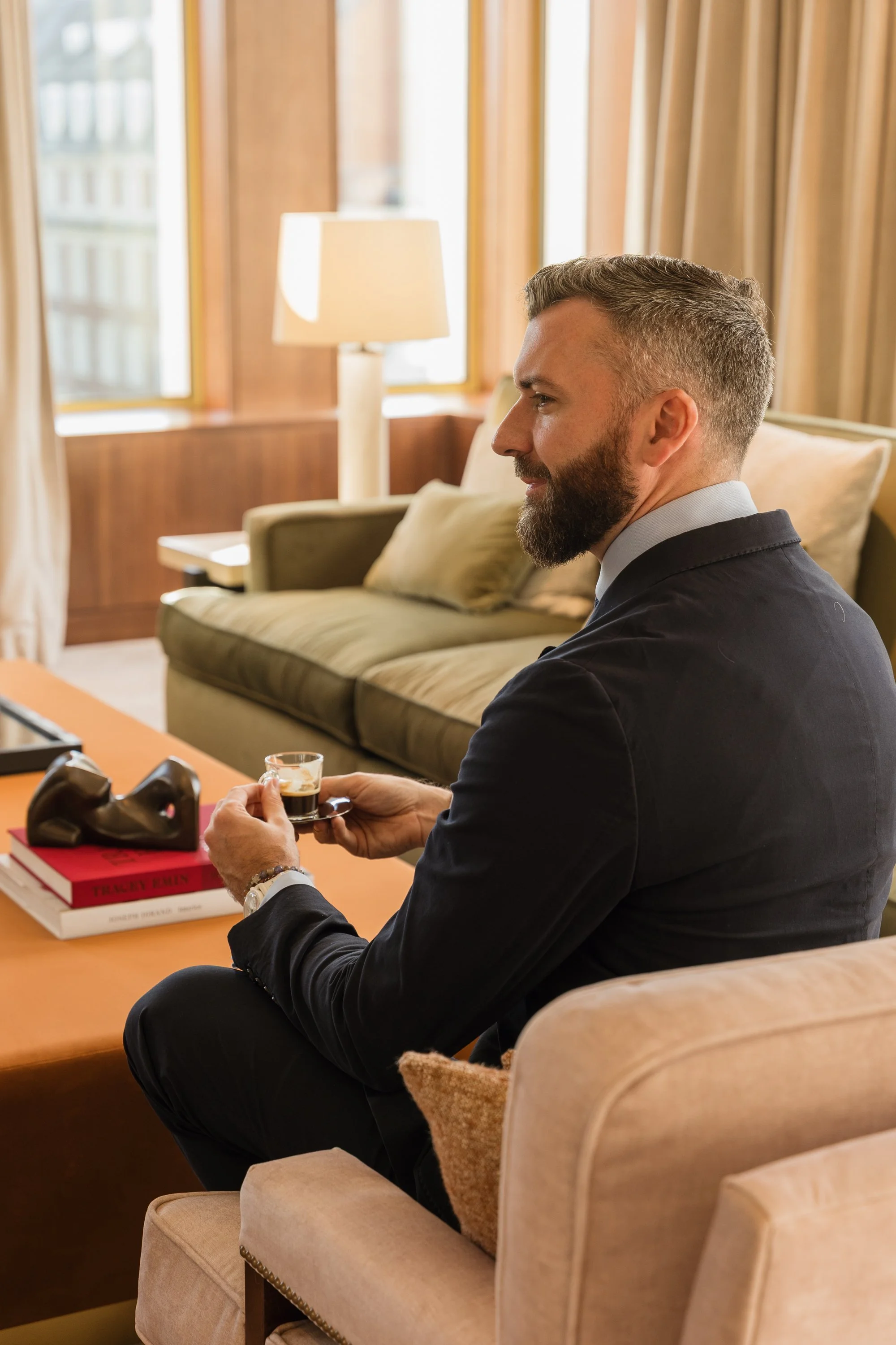 Nespresso coffee brand campaign luxury hotel photography London