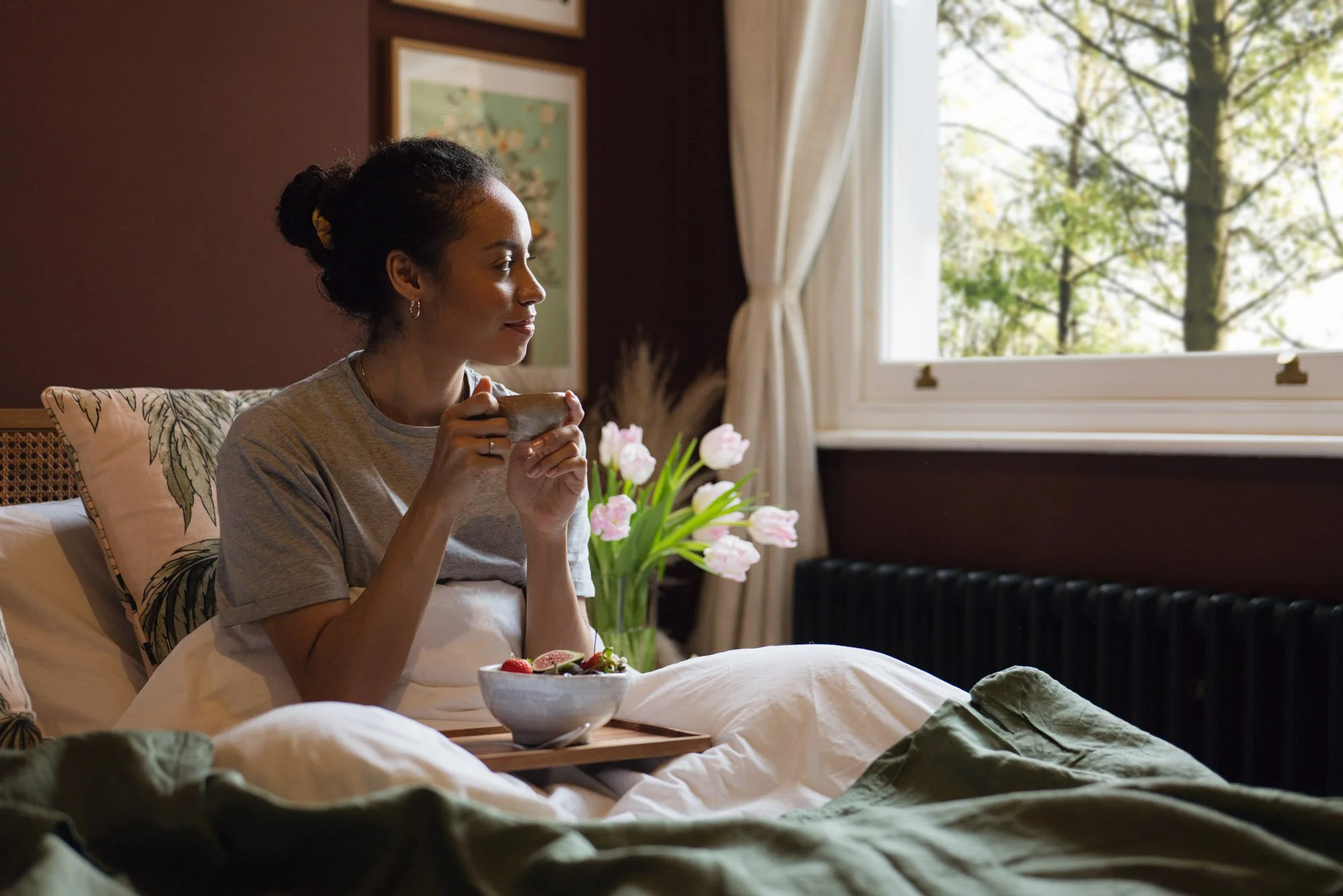 Pact Coffee morning routine spring campaign photography