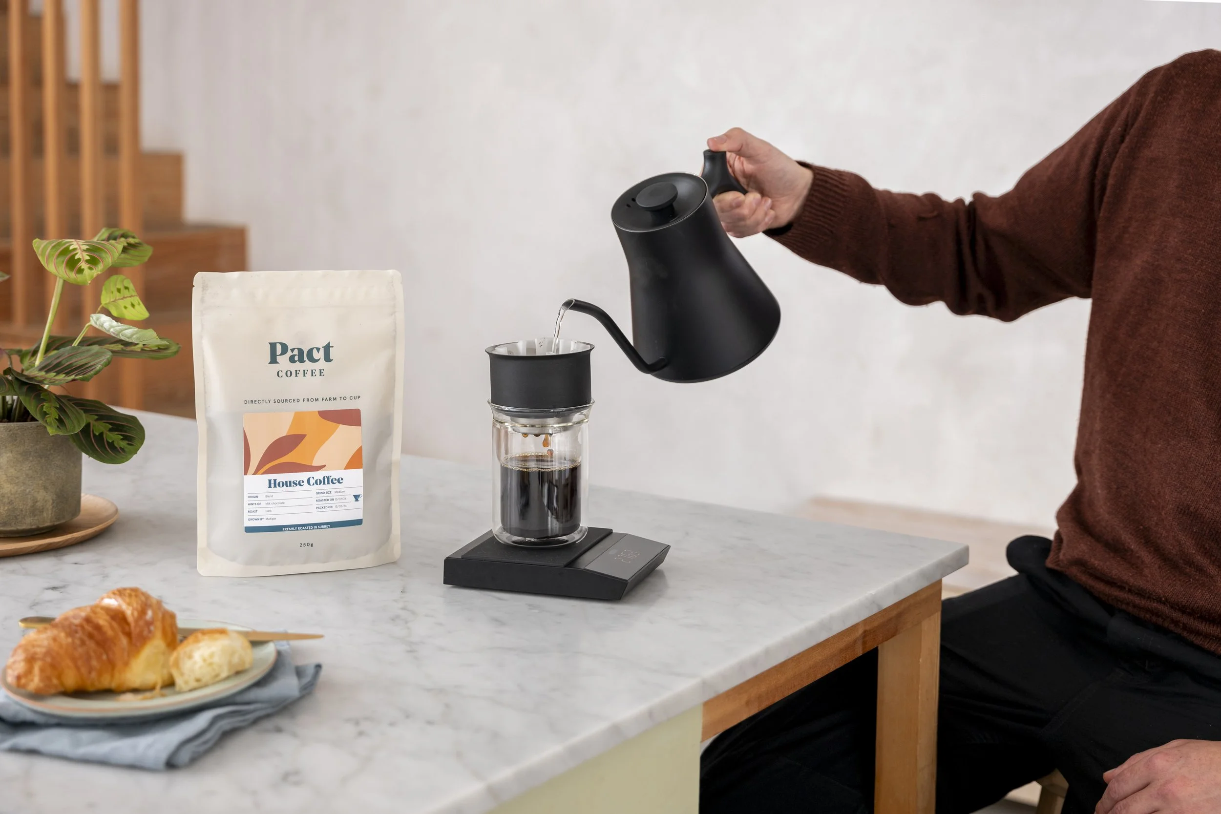 Pact Coffee spring brand lifestyle product photography London