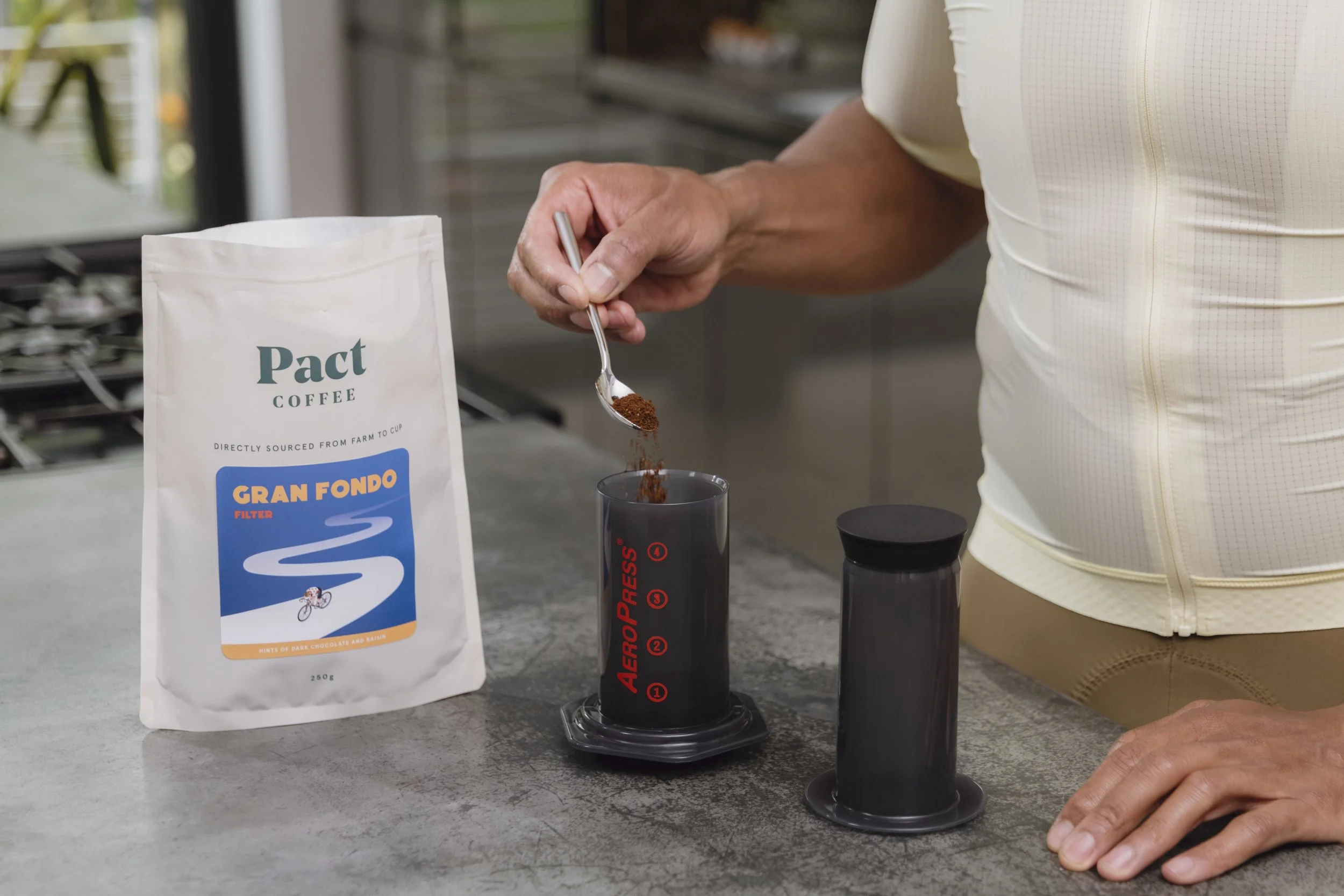 Pact Coffee summer lifestyle cycling brand photography London