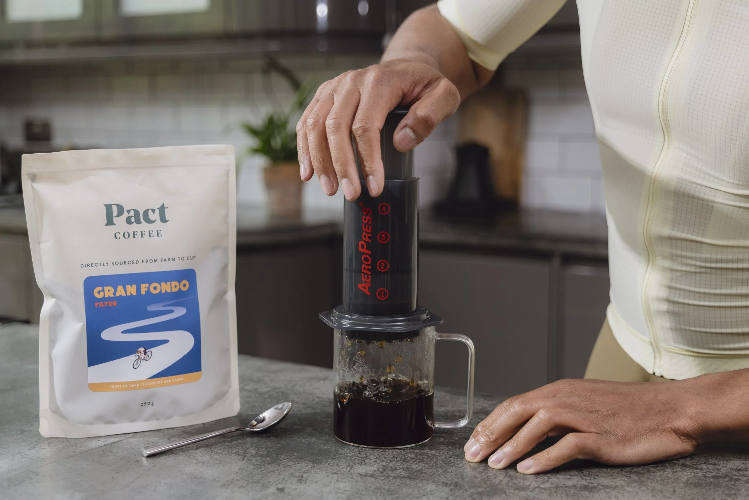 Pact Coffee summer cycling campaign lifestyle photography