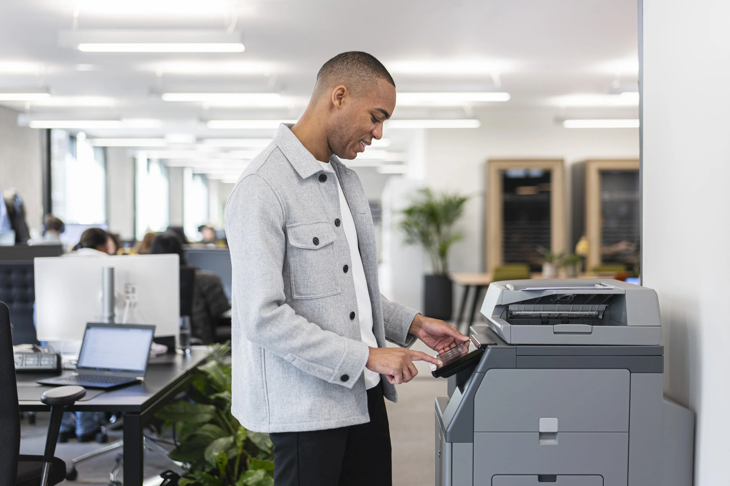 Sharp office printer product photography on location London