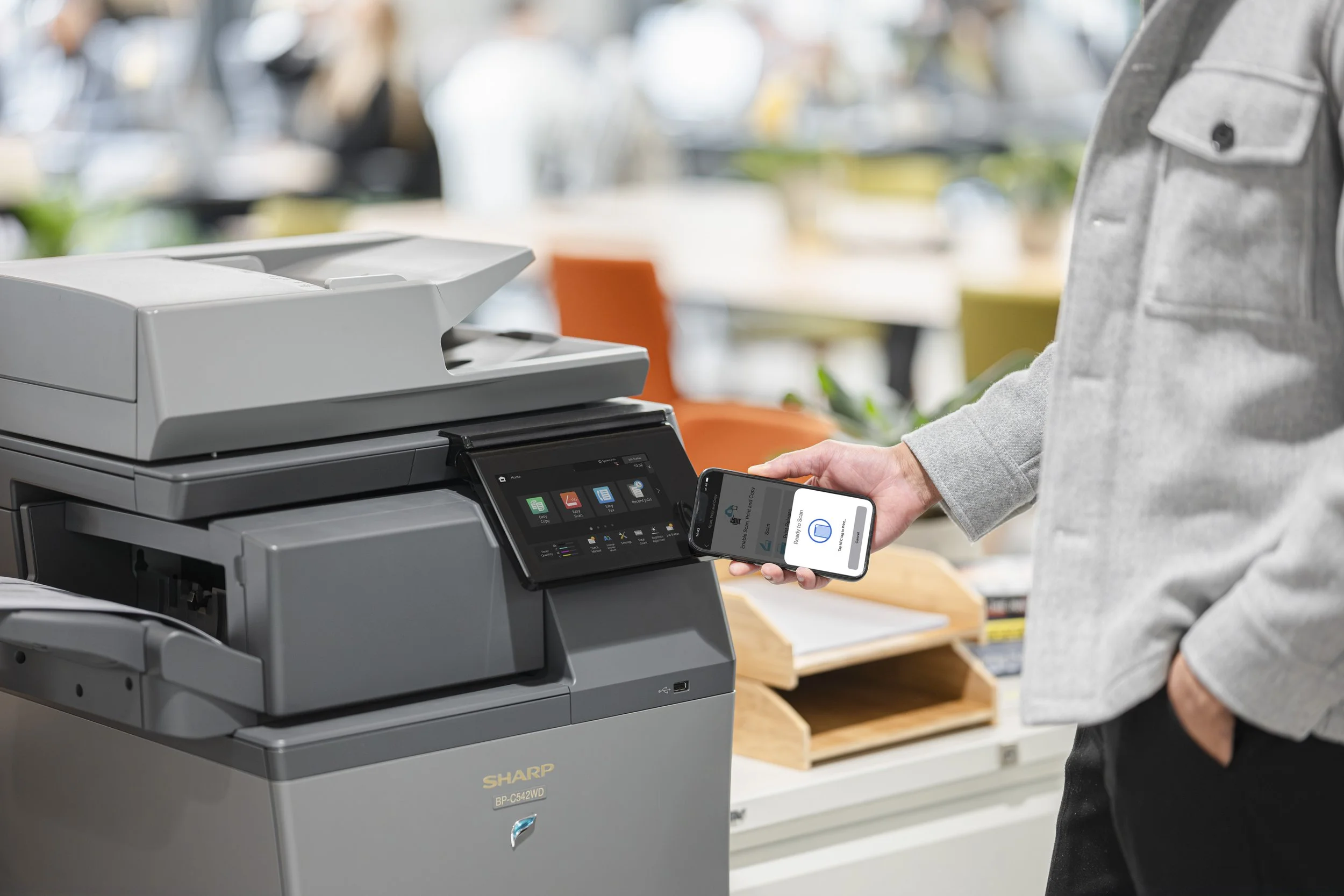 Sharp printer range lifestyle photography office location