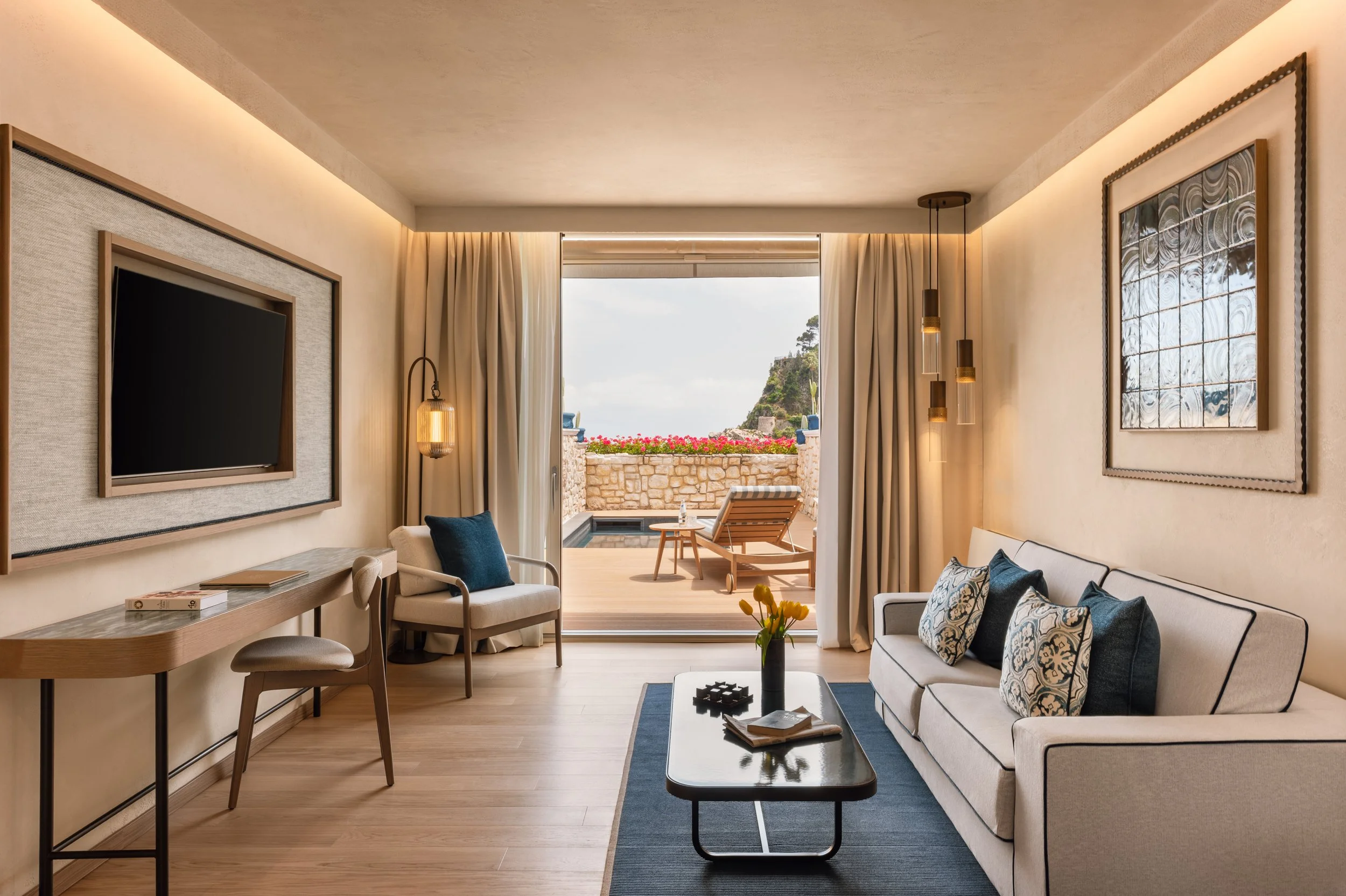 VRetreats Mazzar&ograve; Sea Palace — Sea View Suite with Pool bedroom photography